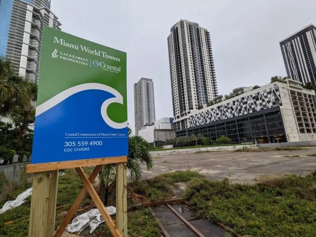 Signage Installed At Miami World Towers Site As Construction Permit Nears – The Next Miami